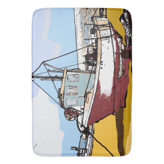 Quaint Fishing Boat Badematte (Vorderseite Vertikal)
