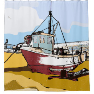 Quaint Fishing Boat Duschvorhang
