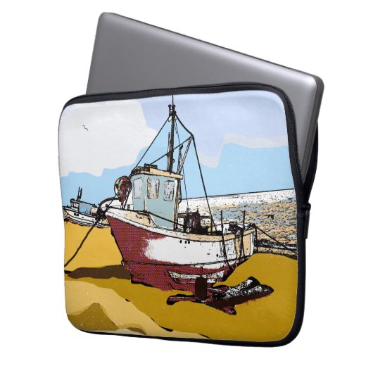 Quaint Fishing Boat Laptopschutzhülle (Vorderseite Links)