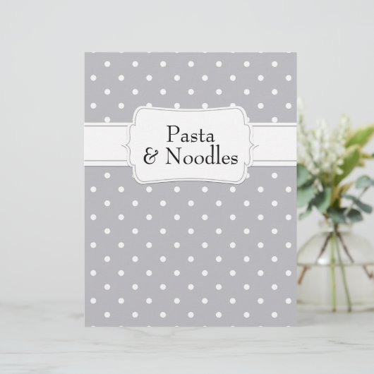 Quaint Gray Punkt Muster Rezept Division (Stehend Vorderseite)