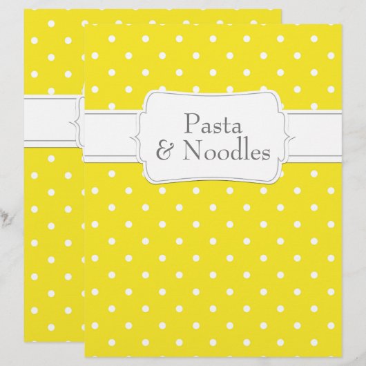 Quaint Gray & Yellow Polka Dot Recipe Division (Vorne/Hinten)
