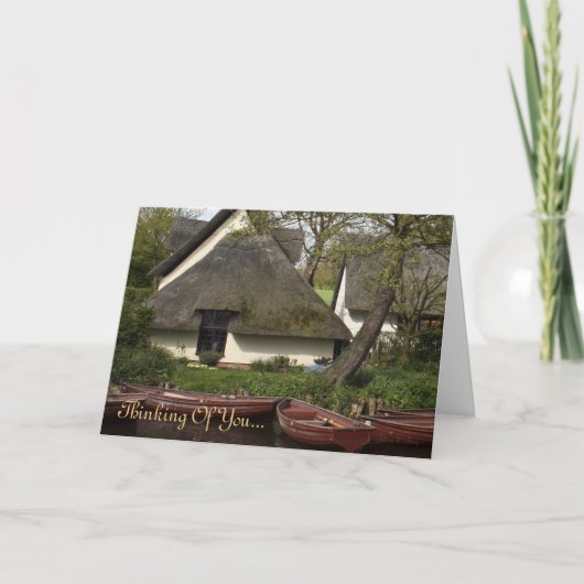 Quaint Hütte - Denken Sie an Sie notelet / card Karte (Vorderseite)
