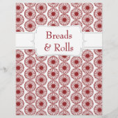 Quaint Maroon Floral Rezept Division (Vorderseite)