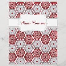 Quaint Maroon & Grey Floral Recipe Division