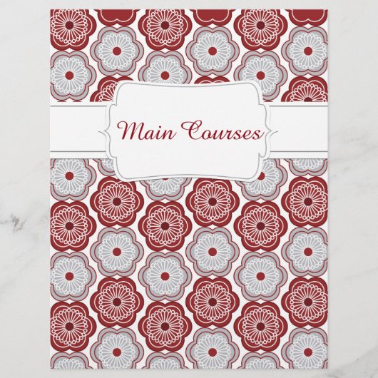 Quaint Maroon & Grey Floral Recipe Division (Vorderseite)