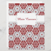 Quaint Maroon & Grey Floral Recipe Division (Vorne/Hinten)