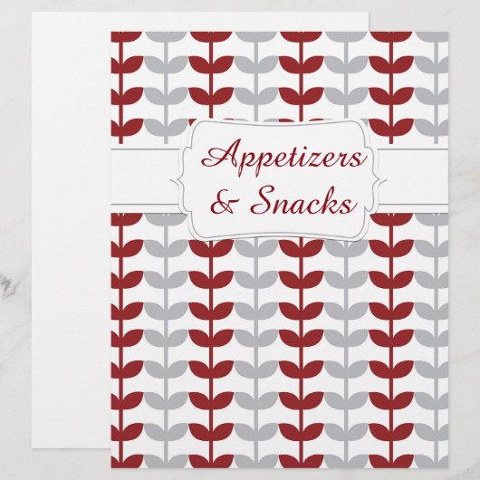 Quaint Maroon & Grey Vine Recipe Division (Vorne/Hinten)