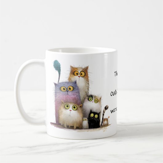 Quaint my Niedlich Cat Videos ansehen Kaffeetasse (Links)