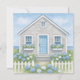 Quaint Nantucket Watercolor Summer Hütte Dankeskarte