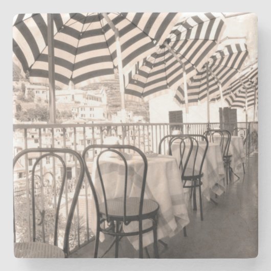 Quaint Restaurant Balkon, Italien Steinuntersetzer (Vorderseite)