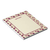 Quaint Romantic Burgundy Rose auf Cream Notizblock (angewinkelt)