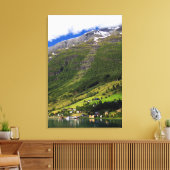 Quaint Village by Fjord, Norwegen Leinwanddruck (Insitu (Wohnzimmer))