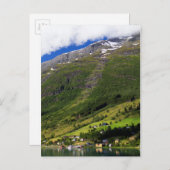 Quaint Village by Fjord, Norwegen Postkarte (Vorne/Hinten)
