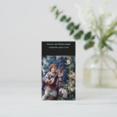 Quaint Vintag Mandolin Player Visitenkarte (Stehend Vorderseite)