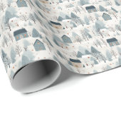 Quaint Watercolor Hamlets: Weihnachtsdorf Geschenkpapier (Rolleneckpunkt)