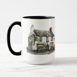 QUAINT WATERCOLOR IRISH LAND DORF SHOP TASSE