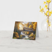 Quaint Wooden Covered Bridge Karte (Gelbe Blume)