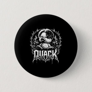 Quakender lustiger Metall-Enten-Dunkelhumor-Tier-M Button