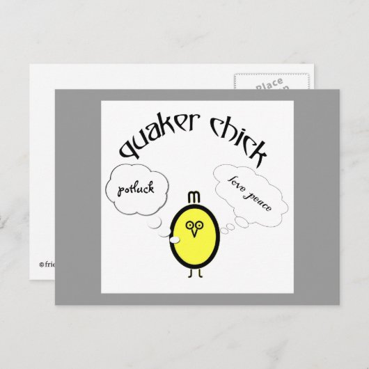 Quaker chick - Liebe Peace Potluck (oder was auch  Postkarte (Vorne/Hinten)
