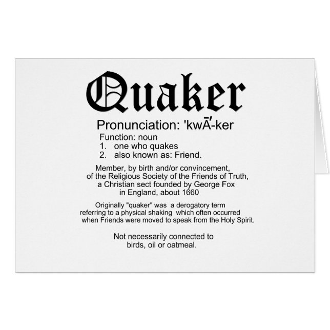 Quäker-Definition (Vorderseite (Horizontal))