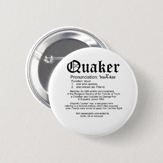 Quäker-Definition Button (Vorne & Hinten)