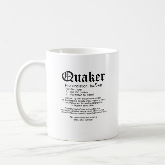 Quäker-Definition Kaffeetasse (Links)