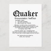 Quaker-Definition Postkarte (Vorderseite)