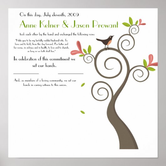 Quaker-Heiratsurkunde - enorm - individuell angepa Poster (Vorne)