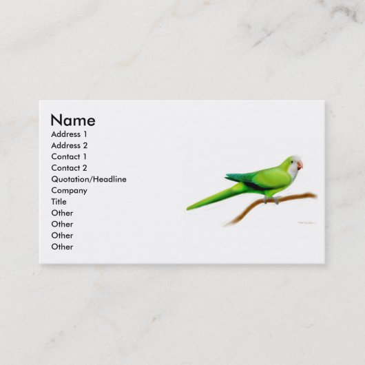 Quäker-Papageien-Visitenkarte Visitenkarte (Vorderseite)