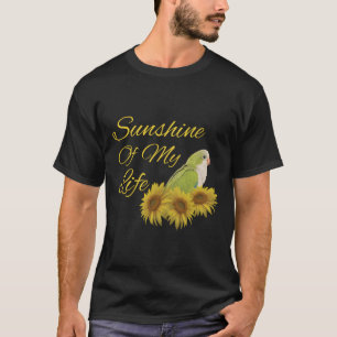 Quaker Parrot Green Monk Parakeet Sunshine Sunflow T-Shirt