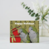 Quaker Parrot Weihnachtskarte Feiertagspostkarte (Stehend Vorderseite)