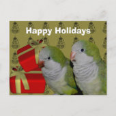 Quaker Parrot Weihnachtskarte Feiertagspostkarte (Vorderseite)