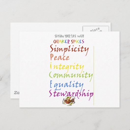 Quaker Spices Postkarte (Vorne/Hinten)