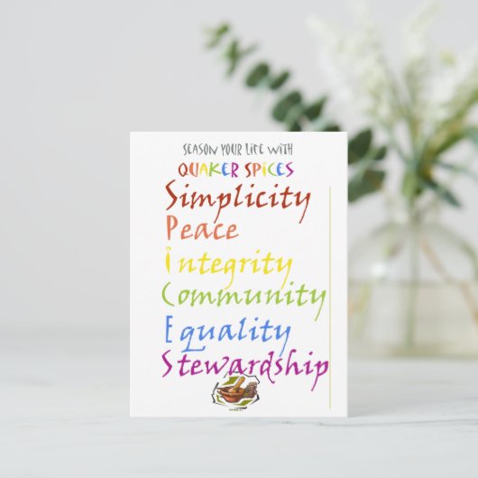 Quaker Spices Postkarte (Stehend Vorderseite)