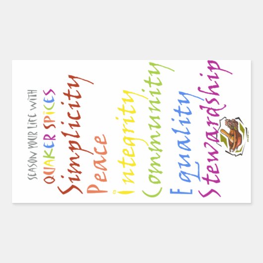 Quaker Spices Rechteckiger Aufkleber (Vorderseite)