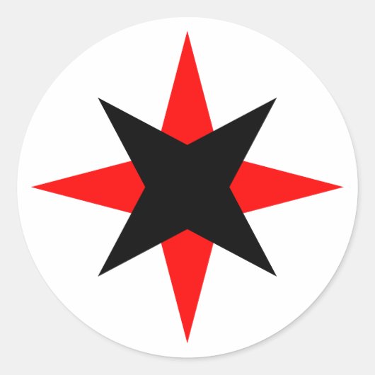 Quaker Star Runder Aufkleber (Vorderseite)