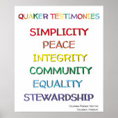 Quaker Testimony Poster Custom (Vorne)