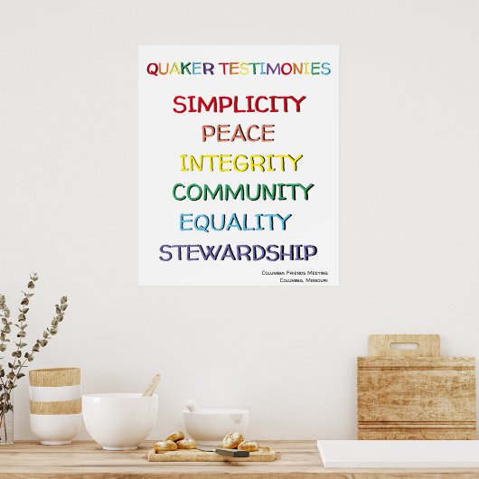 Quaker Testimony Poster Custom (Küche)