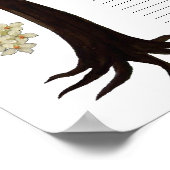 Quaker Wedding, 60 Gäste - Baum des Lebens, Elfenb Poster (Ecke)