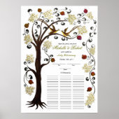 Quaker Wedding, 60 Gäste - Baum des Lebens, Elfenb Poster (Vorne)