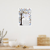 Quaker Wedding 60 Gäste, blauer Baum des Lebens Poster (Küche)