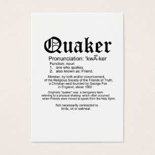 Quäkerdefinitions-Willkommenskarte