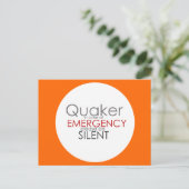 Quakerer Notfall Postkarte (Stehend Vorderseite)