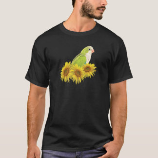 Quakerpapagei Grüner Mönchssittich Sonnenblume Pre T-Shirt