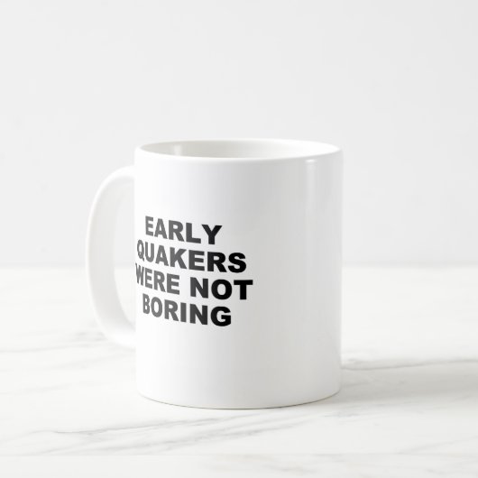 Quakers Tasse (Vorderseite Links)