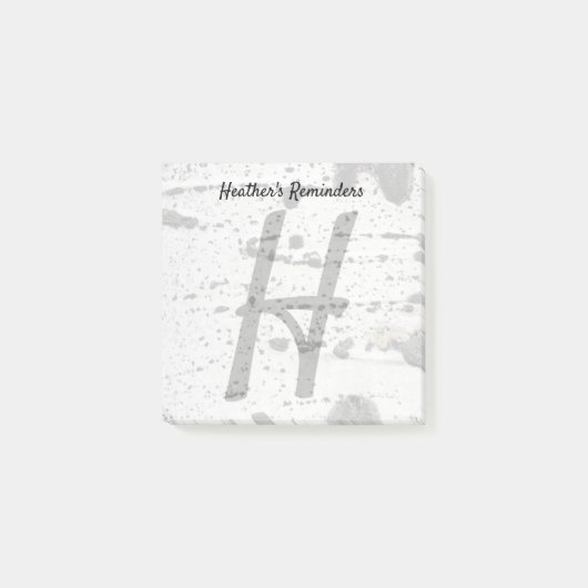 Quaking Aspen Tree Bark und Initial LetterMonogram Post-it Klebezettel (Vorderseite)