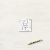 Quaking Aspen Tree Bark und Initial LetterMonogram Post-it Klebezettel (Auf Schreibtisch)