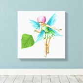 Quaking Aspen Tree Fairy Holding Leaf Leinwanddruck (Insitu (Holzboden))