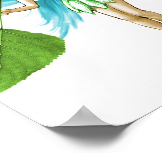 Quaking Aspen Tree Fairy Holding Leaf Poster (Ecke)