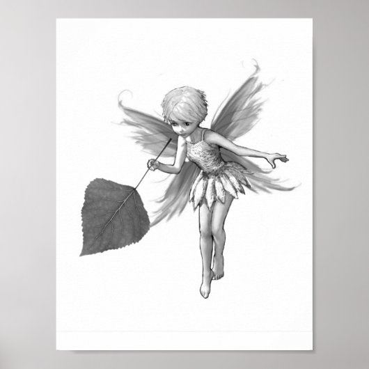 Quaking Aspen Tree Fairy mit Leaf Poster (Vorne)